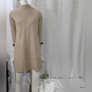 Beige Knit Sweater Dress